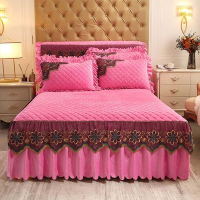VAYEODEYU Bedspread Set, Ruffled Bedspread and Bed Skirt, Wrap-Around Full Size, with Pillowcases (180 x 200 cm/71 x 79 in)