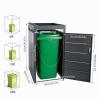 240L Wheelie Bin Storage Box with Plantable Roof, Lockable, Weatherproof, Wood-Look Metal view 4