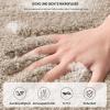 LUOJINYI 3-Piece Non-Slip Shaggy Microfiber Bath Mat Set, Camel view 3