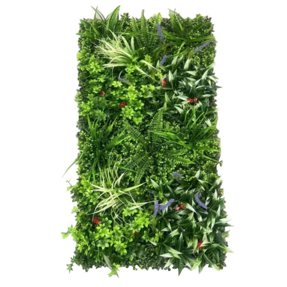 AQCQDQ Artificial Plant Wall, 50 x 100 cm, PE Faux Hedge, Combination 5