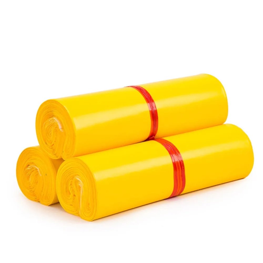 CYMMIYT 100 Yellow Poly Mailers, Waterproof Self-Sealing Shipping Bags, 40 x 55 cm