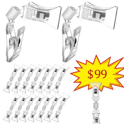 CIYODO 20-Pc. Double-Sided Clip-On Sign Holders, PS, Random Style