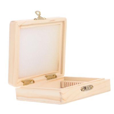 Microscope Slide Storage Box, 15-Piece Wooden Box for Laboratory Work