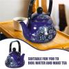 2 L Enamel Stovetop Tea Kettle with Blue Floral Design view 2