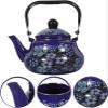 2 L Enamel Stovetop Tea Kettle with Blue Floral Design view 3