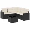 Verderoom 6-Piece Black and Cream PE Rattan Garden Lounge Set with Storage, Type 3 view 2