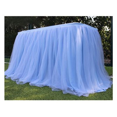 Wisafory Romantic Tulle Mesh Table Skirt, Light Blue, 75 x 100 cm