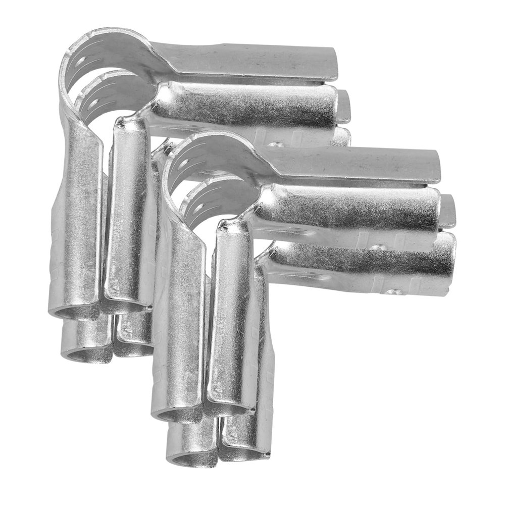 TOPBATHY 4-Pack Stainless Steel Fence Clamps, 25 mm 90-Degree L-Shaped Pipe Connectors