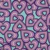MAGAM Retro Hearts Children's Jersey Fabric, OEKO-TEX, Sold by the Meter from 50 cm (Dark Mint) view 1