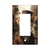 Steampunk Dog Light Switch Cover Plate, Vintage Tan Dog with Glasses and Top Hat, Single Toggle view 1