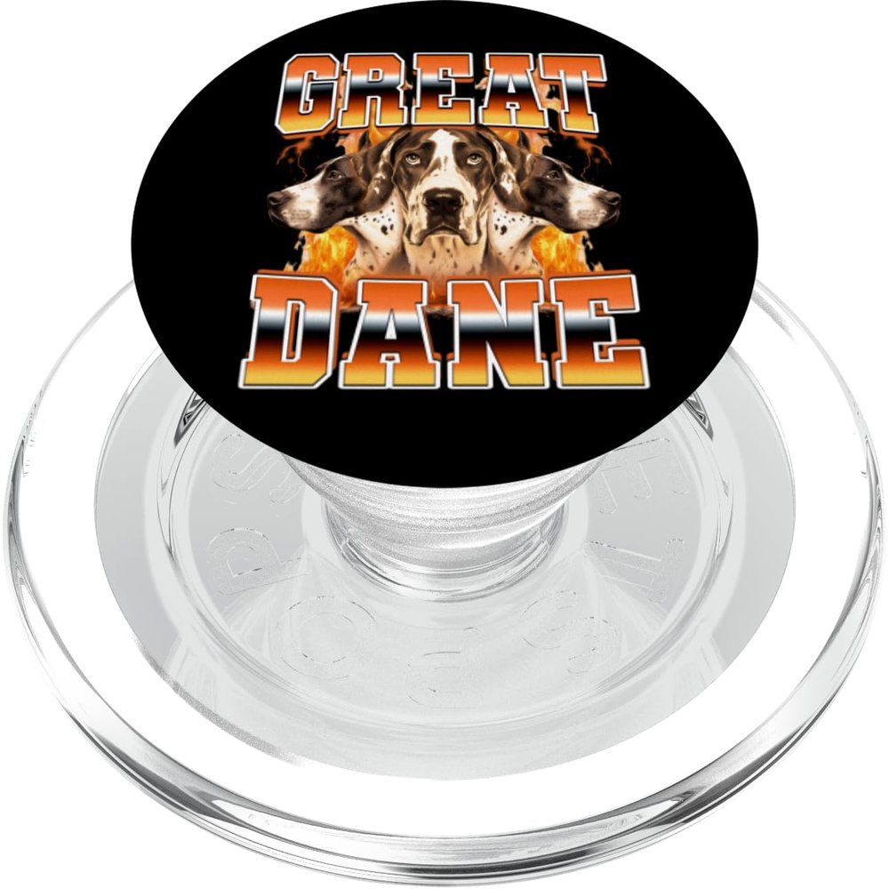 Great Dane Flames '90s Bootleg Style PopSockets PopGrip for MagSafe