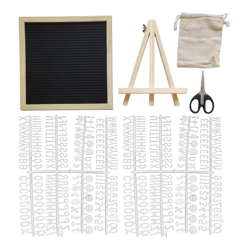 Interchangeable Felt Letter Board with Rustic Wooden Frame