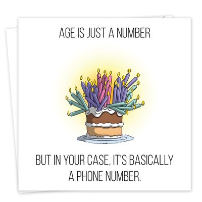 Funny Birthday Card for Women or Men – Age Is Just a Number