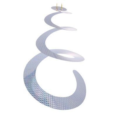 CAXUSD Reflective Bird Deterrent Wind Spiral, Silver, Rotating, for Carports and Boat Docks