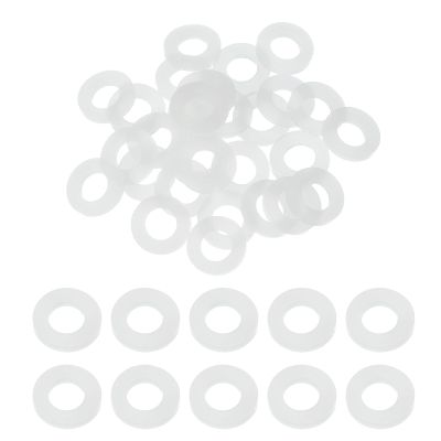 QUARKZMAN 30-Pack M8 Silicone Flat Washers, 8 mm ID x 15 mm OD x 2 mm Thick, White