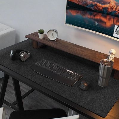 XXL Felt Desk Mat Mouse Pad, Dark Gray, 90 x 43 cm, 3 mm Thick