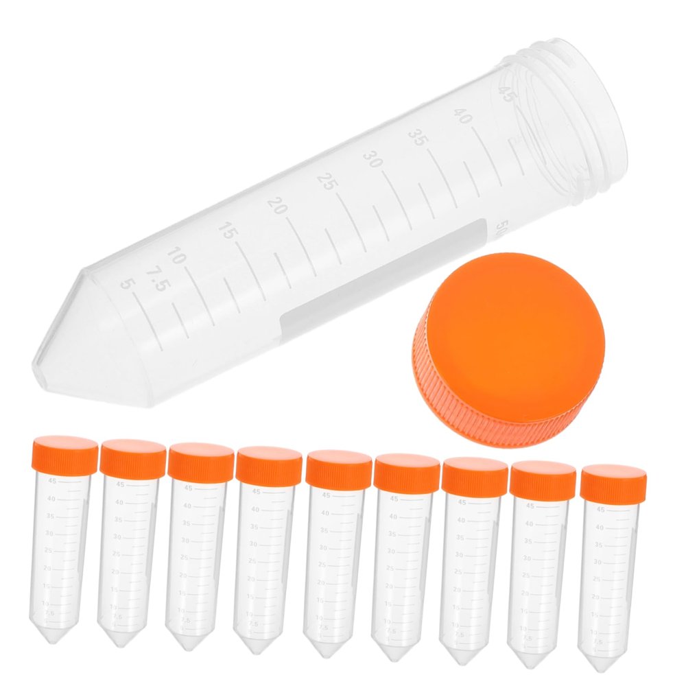 JECOMPRIS 50 mL PP Centrifuge Tubes with Screw Caps, 50-Pack