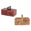 HUWOYG Portable Wooden Sewing Organizer with Compartments, Beige view 2