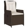 Verderoom 3-Piece Brown Rattan Patio Dining Set with 2 Adjustable High-Back Chairs view 3