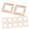 Unfinished Square Wooden Craft Pieces, 50 Pieces with Cutouts view 1