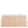 YDYAENIO Table Skirt for Rectangular Tables, Ruffled Tropical Grass Skirt, Champagne, 9 ft, 78 x 275 cm view 1