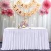 YDYAENIO Table Skirt for Rectangular Tables, Ruffled Tropical Grass Skirt, Champagne, 9 ft, 78 x 275 cm view 2