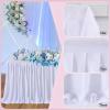 YDYAENIO Table Skirt for Rectangular Tables, Ruffled Tropical Grass Skirt, Champagne, 9 ft, 78 x 275 cm view 4