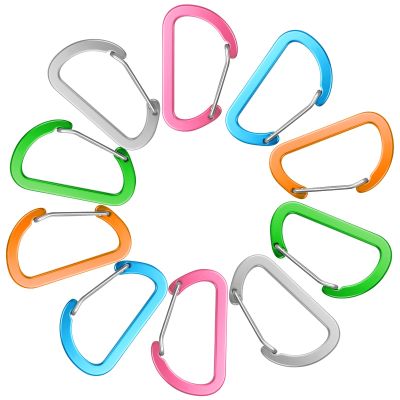 GGXZHT Small Carabiner Clips 5 cm, Aluminum, 10-Pack, 5 Colors