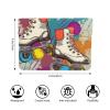 Leather Laptop Sleeve, 13-Inch, Retro Colorful Roller Skate Print view 4