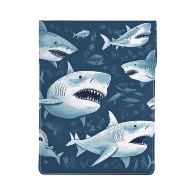 Slim Leather Laptop Sleeve with Shark Print for 13-inch Laptops