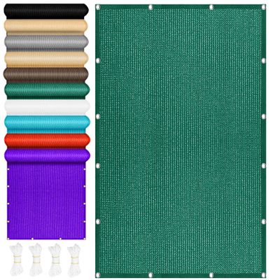 Shade Sail 320 x 440 cm, UV and Wind Protection, Tear-Resistant HDPE Rectangle, Dark Green