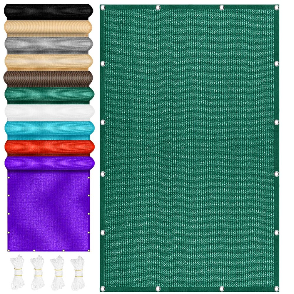 Shade Sail 320 x 440 cm, UV and Wind Protection, Tear-Resistant HDPE Rectangle, Dark Green