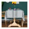 Stfery Washable Gray Striped Tablecloth, 60 x 60 cm, Square view 1