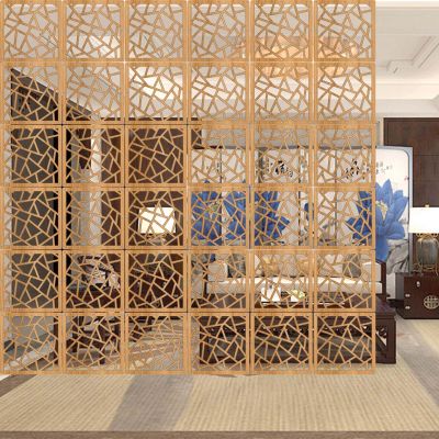 Room Divider Screen, Hanging Privacy Partition with Wood Pattern (39-Pack)