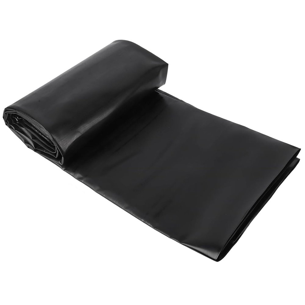 Durable Black HDPE Waterproof Pond Liner, Flexible Liner for Outdoor Ponds, Garden Pools, Fountains, Waterfalls and Planters, 0.12 mm Thick (3 x 12 m)