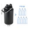 Wide-Mouth Insulated Stainless Steel Water Jug, Keeps Ice for 48 Hours, Leakproof Vacuum Thermos Flask for Gym, Camping and Construction, Black, 2-Pack view 2