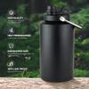 Wide-Mouth Insulated Stainless Steel Water Jug, Keeps Ice for 48 Hours, Leakproof Vacuum Thermos Flask for Gym, Camping and Construction, Black, 2-Pack view 3