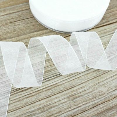 White Organza Ribbon for Gift Wrapping and DIY, 45.7 m/Roll, 12/15/20/25/40 mm