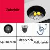 30 cm Round Black Stainless Steel Kitchen Sink, 1 Bowl view 2