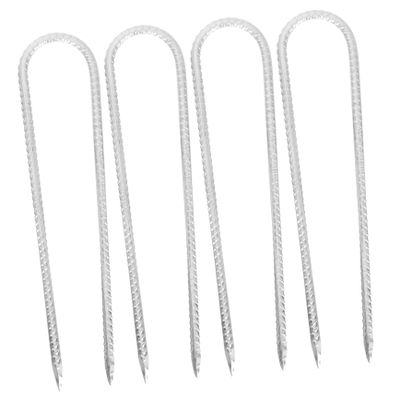 Abaodam 4-Piece U-Shaped Steel Ground Stakes for Camping and Trampolines
