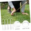 Abaodam 4-Piece U-Shaped Steel Ground Stakes for Camping and Trampolines view 4