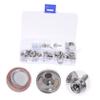15 mm Snap Fasteners for Tents and Furniture, Silver, 20-Piece Set view 4