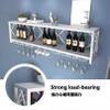 Wall-Mounted Wine Rack with Glass Holder, 2 Tiers view 2