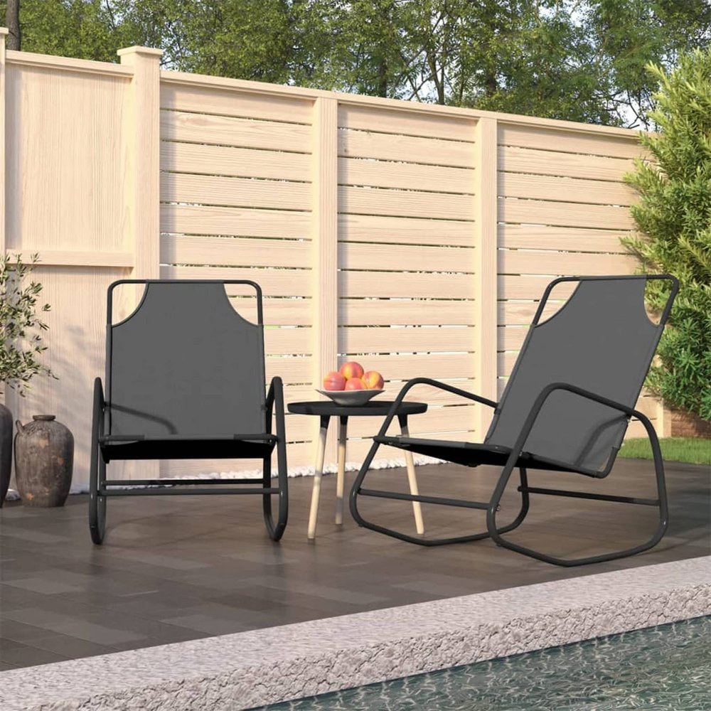 2-Piece Set Rocking Sun Loungers with Steel Frame, Foldable