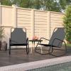 2-Piece Set Rocking Sun Loungers with Steel Frame, Foldable view 1