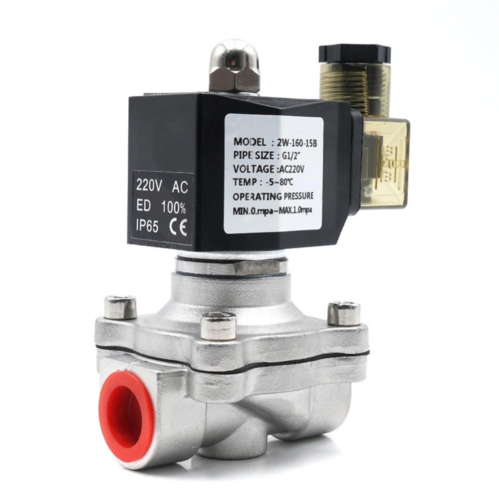 JNVFTCUX Normally Closed Solenoid Water Valve, 304 Stainless Steel, AC220V, 120°C