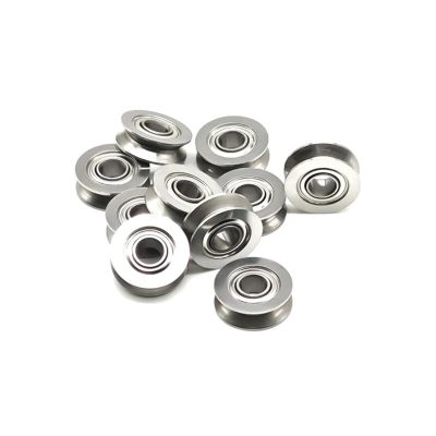 SV4-12ZZ 4 × 12 × 4 mm SV4-14ZZ Stainless Steel Roller Bearing, Guide Rail Pulley, V-Shaped Bearing, 4-Pack (SV4-12ZZ)