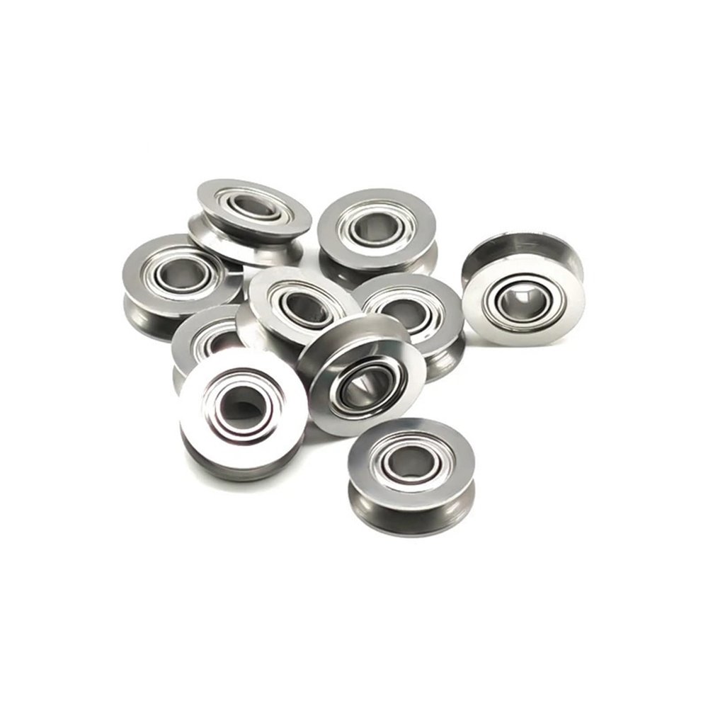 SV4-12ZZ 4 × 12 × 4 mm SV4-14ZZ Stainless Steel Roller Bearing, Guide Rail Pulley, V-Shaped Bearing, 4-Pack (SV4-12ZZ)