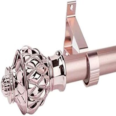 Rose Gold Single Curtain Rod, Thickened Aluminum Alloy, Silent Roman Rod Track with Brackets and Accessories, 100–400 cm, Urkomisch123, 100 cm