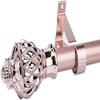 Rose Gold Single Curtain Rod, Thickened Aluminum Alloy, Silent Roman Rod Track with Brackets and Accessories, 100–400 cm, Urkomisch123, 100 cm view 1